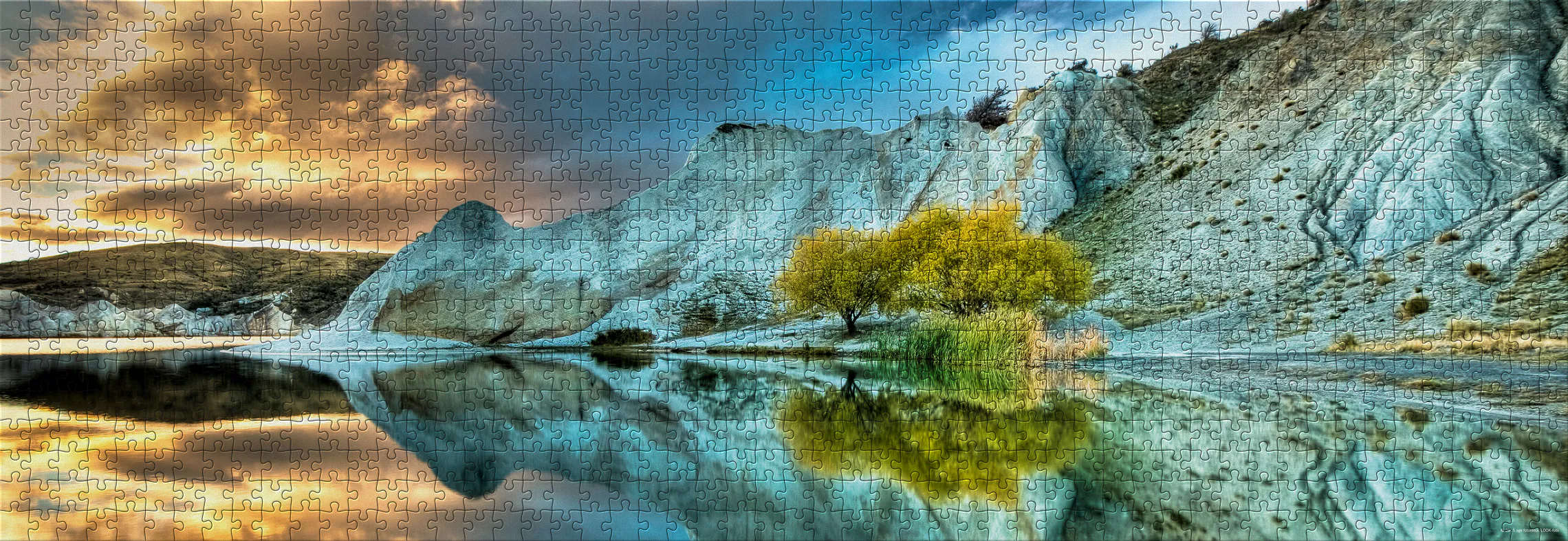 Puzzle　511MS Lago azul, quebra-cabeça Heye 1000 peças