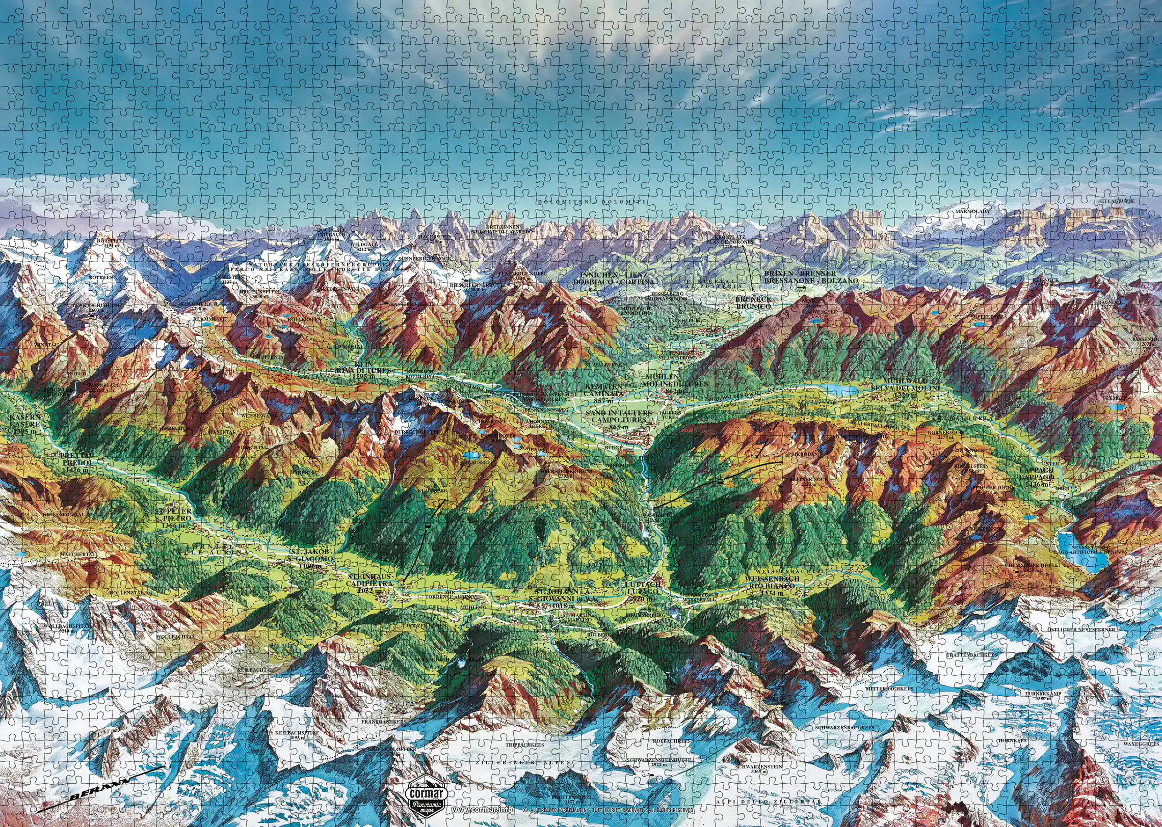 Mundo das montanhas Alpinas, quebra-cabeça Heye 2000 peças